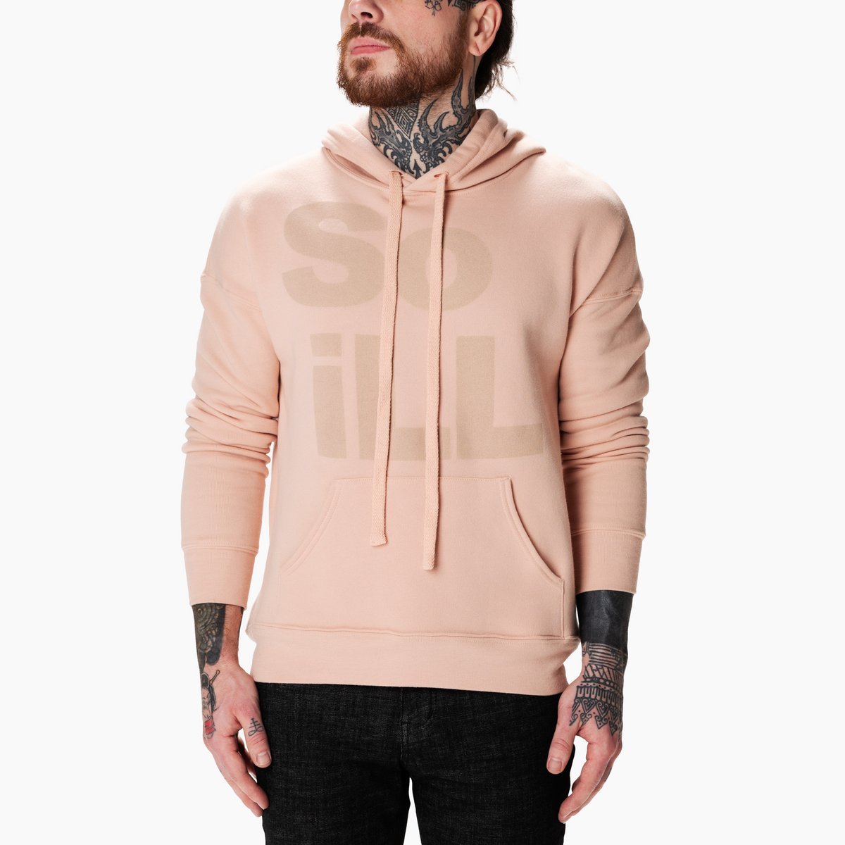 Dirty Pink Stacked Logo Hoodie