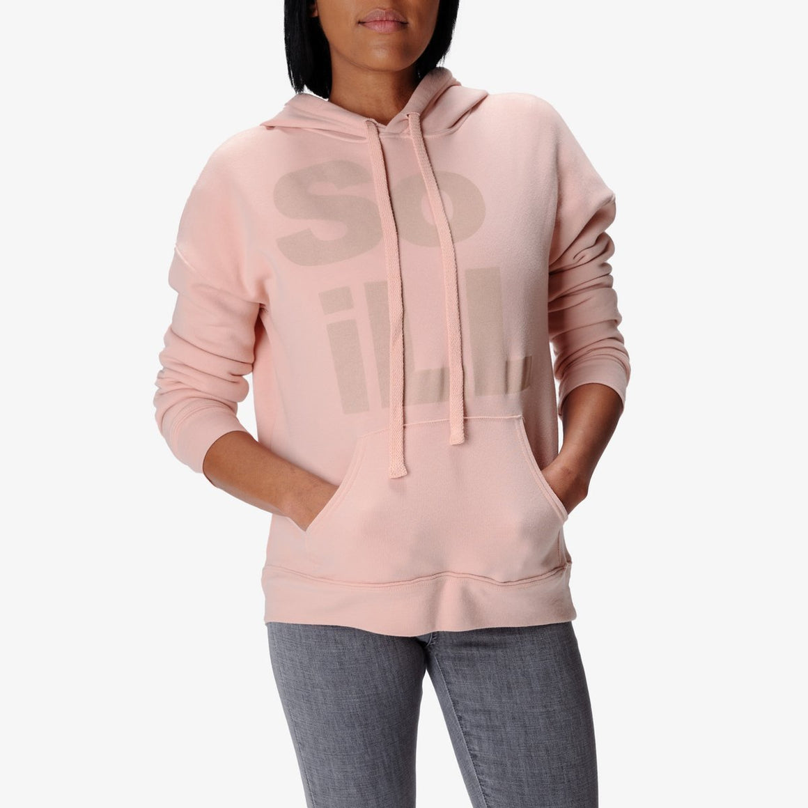Dirty Pink Stacked Logo Hoodie