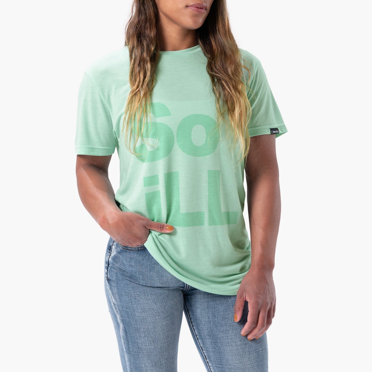 Seafoam Stacked Logo Tee