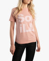 Dirty Pink Stacked Logo Tee